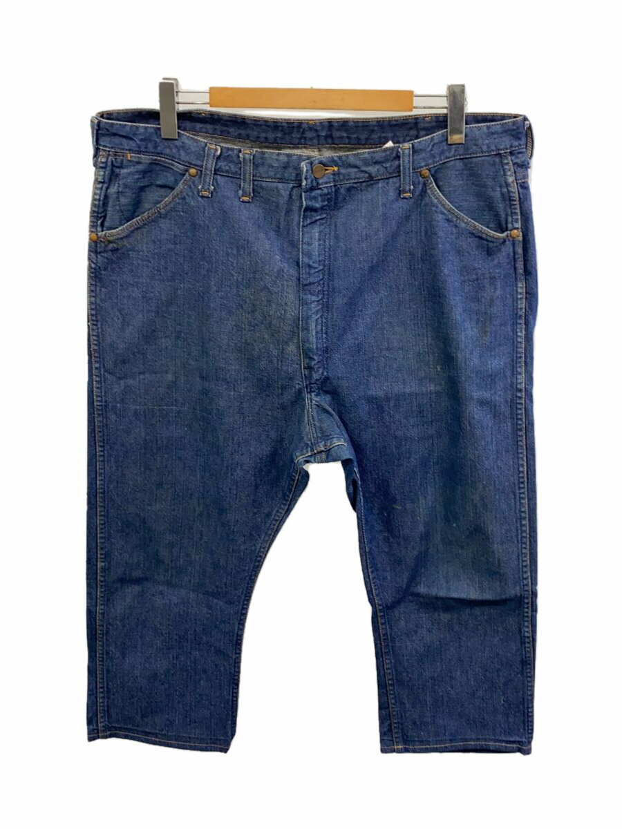 【中古】WRANGLER◆ストレートパンツ/42/デニム/IDG/無地/~50s/usa製/斜めベル/カムロック//【メンズウェア】