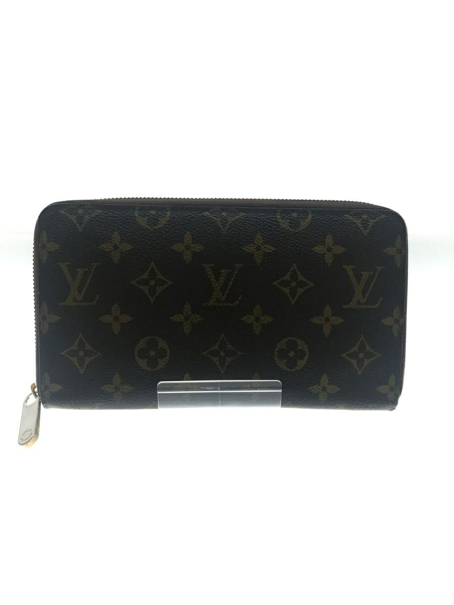 【中古】LOUIS VUITTON◆ジッピー・オーガナイザー_モノグラム_BRW/PVC/BRW/メンズ【服飾雑貨他】