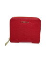 【中古】FURLA◆2つ折り財布/PVC/RED/無