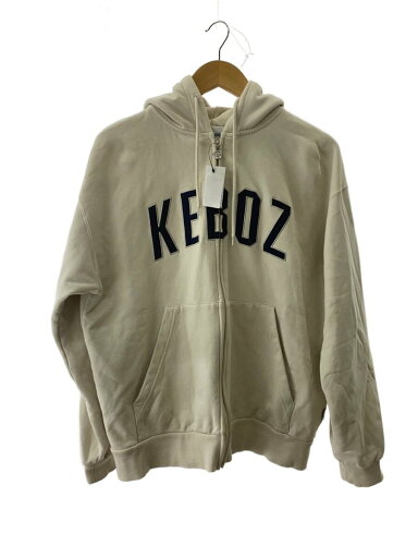 【中古】Keboz◆ジップパーカー/M/コットン/CRM【メンズウェア】 【中古】Keboz◆ジップパーカー/M/コットン/CRM【メンズウェア】