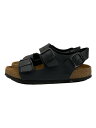 【中古】BIRKENSTOCK◆キッズ靴/22.5cm/サンダル/レザー/BLK【キッズ】