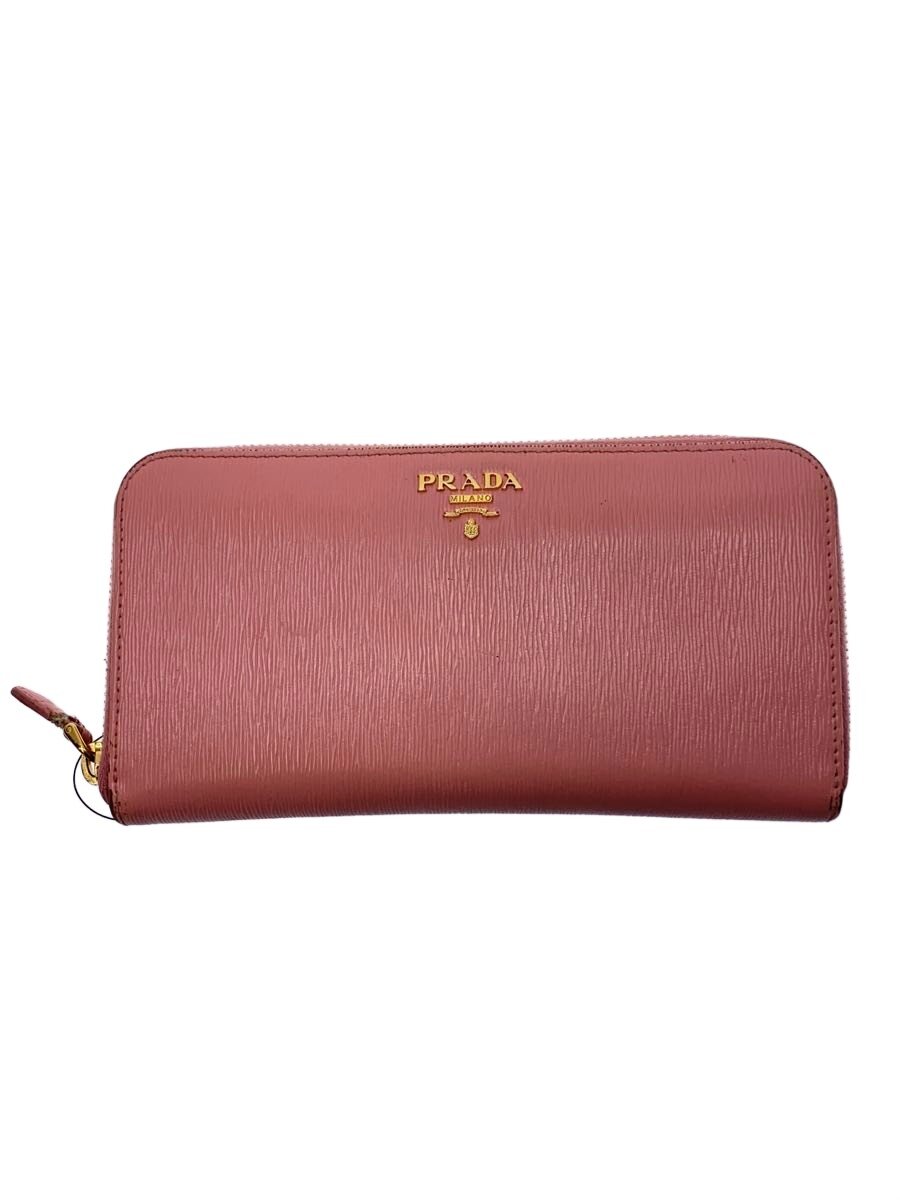 【中古】PRADA◆長財布/レザー/PNK/無地/レディース/1ML506【服飾雑貨他】