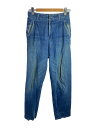 【中古】ISSEY MIYAKE MEN◆ストレートパンツ/S/コットン/インディゴ/無地/LG41926/ストラップ【メンズウェア】