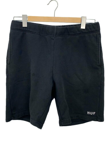 【中古】HUF◆OG LOGO FLEECE SHORT/ショートパンツ/L/コットン/BLK【メンズウェア】 【中古】HUF◆OG LOGO FLEECE SHORT/ショートパンツ/L/コットン/BLK【メンズウェア】