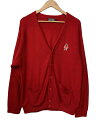 【中古】HYSTERIC GLAMOUR◆VIXEN GIRLワッペン カーディガン/L/コットン/RED/02233ND02/毛玉有/ヨゴレ有/【メンズウェア】
