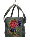 【中古】FEILER◆ショルダーバッグ/--/GRY/花柄【バッグ】(4)