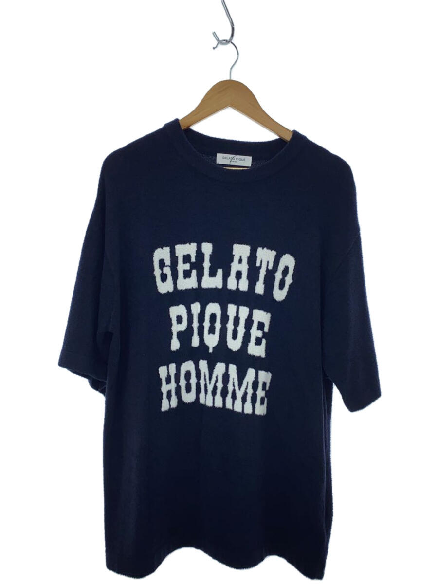 【中古】gelato pique◆スムージーライトアートロゴプルオーバー/セーター(厚手)/L/ナイロン/NVY/PMNT23..