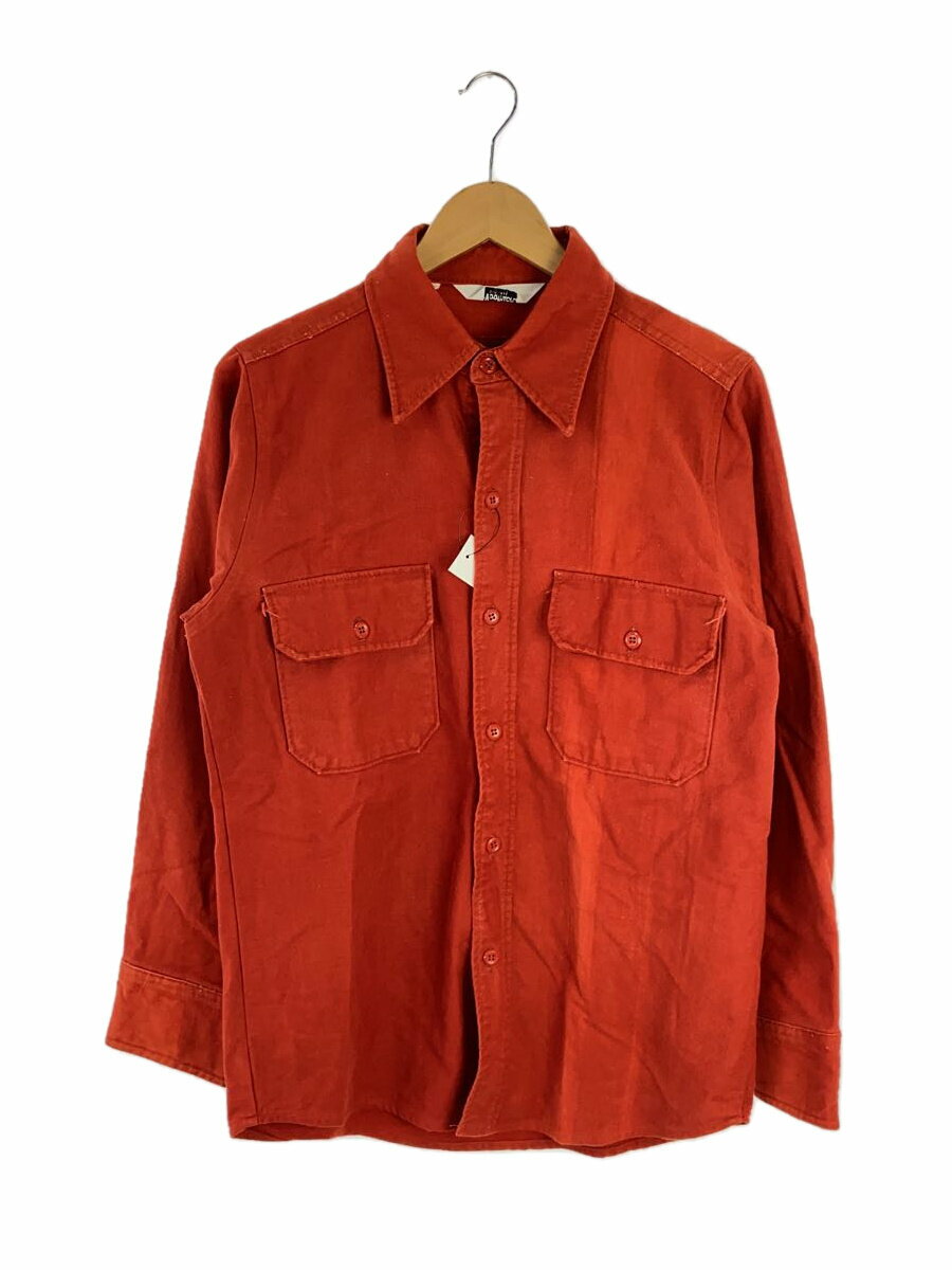 【中古】Woolrich◆80S/シャモアクロス/長袖シャツ/L/コットン/ORN【メンズウェア】