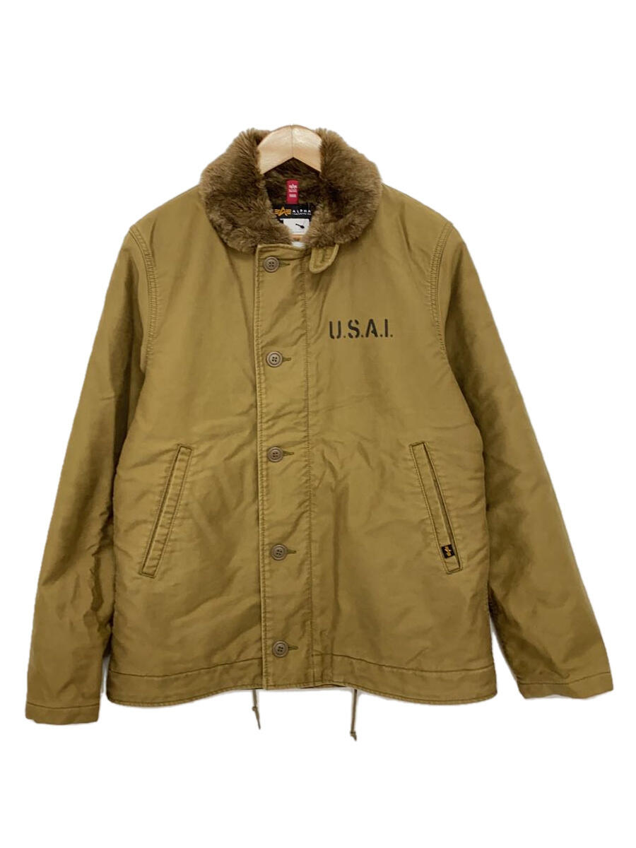 ALPHA INDUSTRIES◆デッキジャケット/L/コットン/KHK/TA1395-116