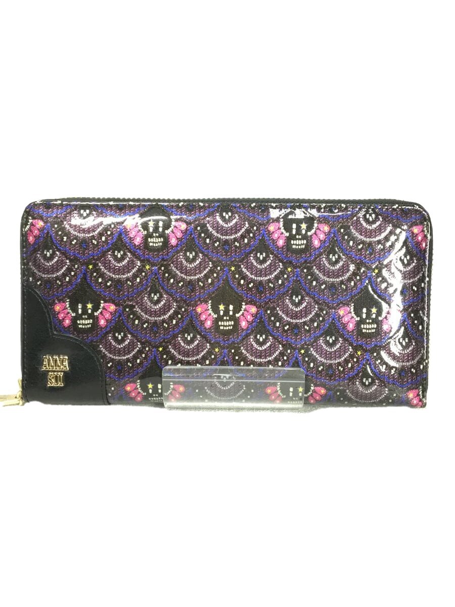 ANNA SUI◆長財布/エナメル/PUP/総柄/レディース/スカルレース/ドクロ