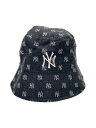【中古】NEW ERA◆バケットハット/--/コットン/BLK/総柄/メンズ【服飾雑貨他】
