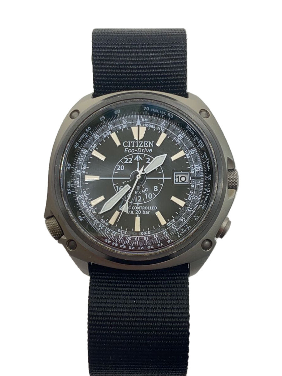【中古】CITIZEN◆腕時計/アナログ/--/GRY/BLK/H117-T012060【服飾雑貨他】