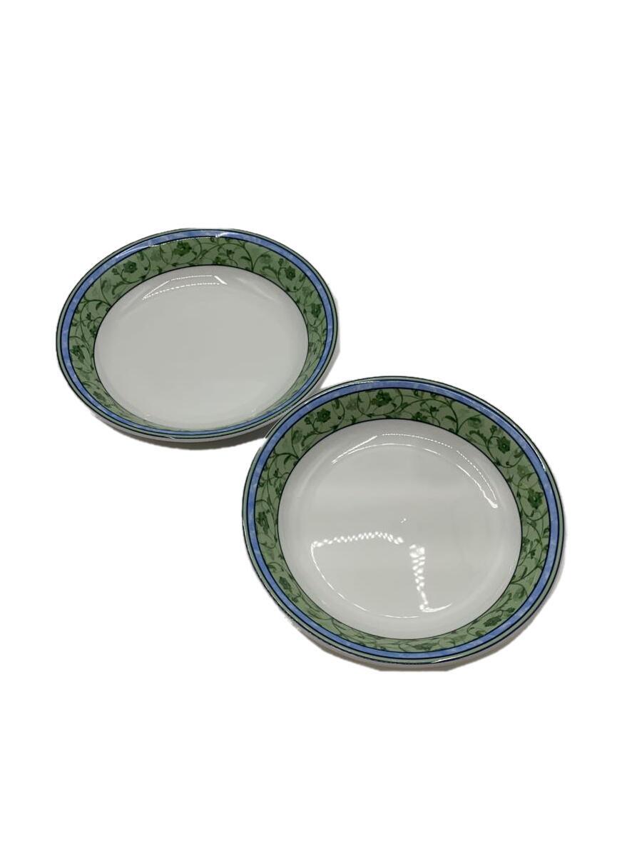 【中古】WEDGWOOD◆プレート/Home/WATERCOLOUR/2点セット/GRN【キッチン用品】