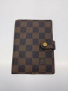 【中古】LOUIS VUITTON◆アジェンダPM_ダミエ・エベヌ_BRW/レザー/BRW/総柄/レディース【服飾雑貨他】