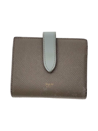 【中古】CELINE◆2つ折り財布/レザー/GRY/レディース【服飾雑貨他】 【中古】CELINE◆2つ折り財布/レザー/GRY/レディース【服飾雑貨他】