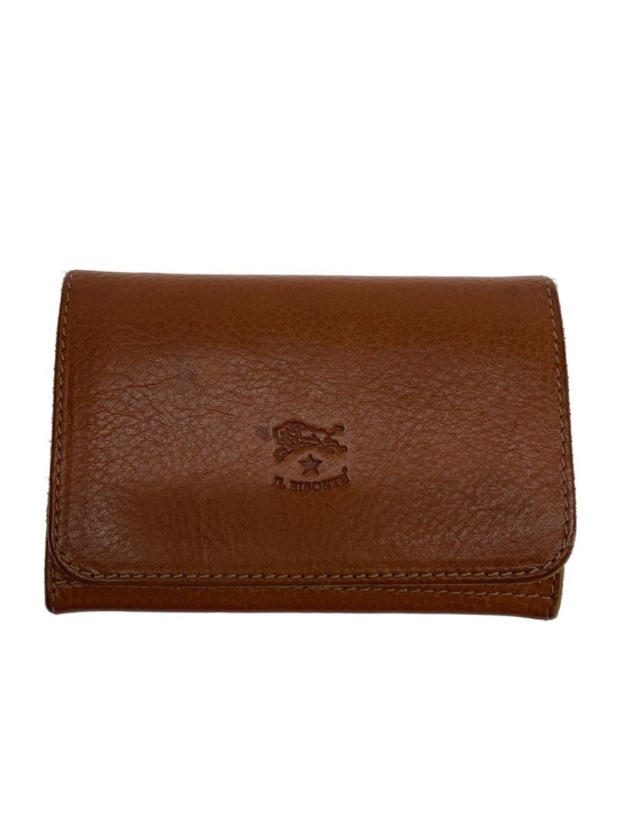 【中古】IL BISONTE◆カードケース/レザー/BRW/無地/レディース【服飾雑貨他】