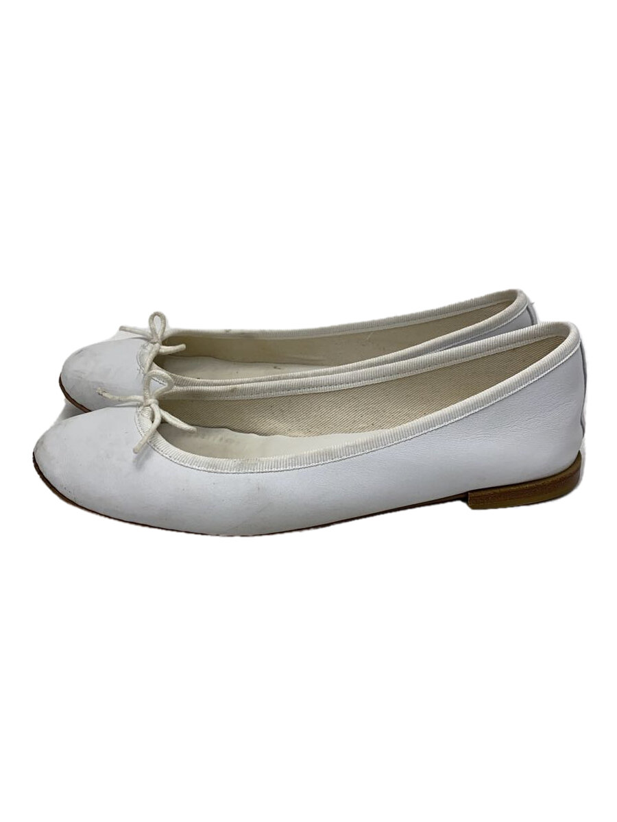 【中古】repetto◆フラットパンプス/37.5/WHT【シューズ】