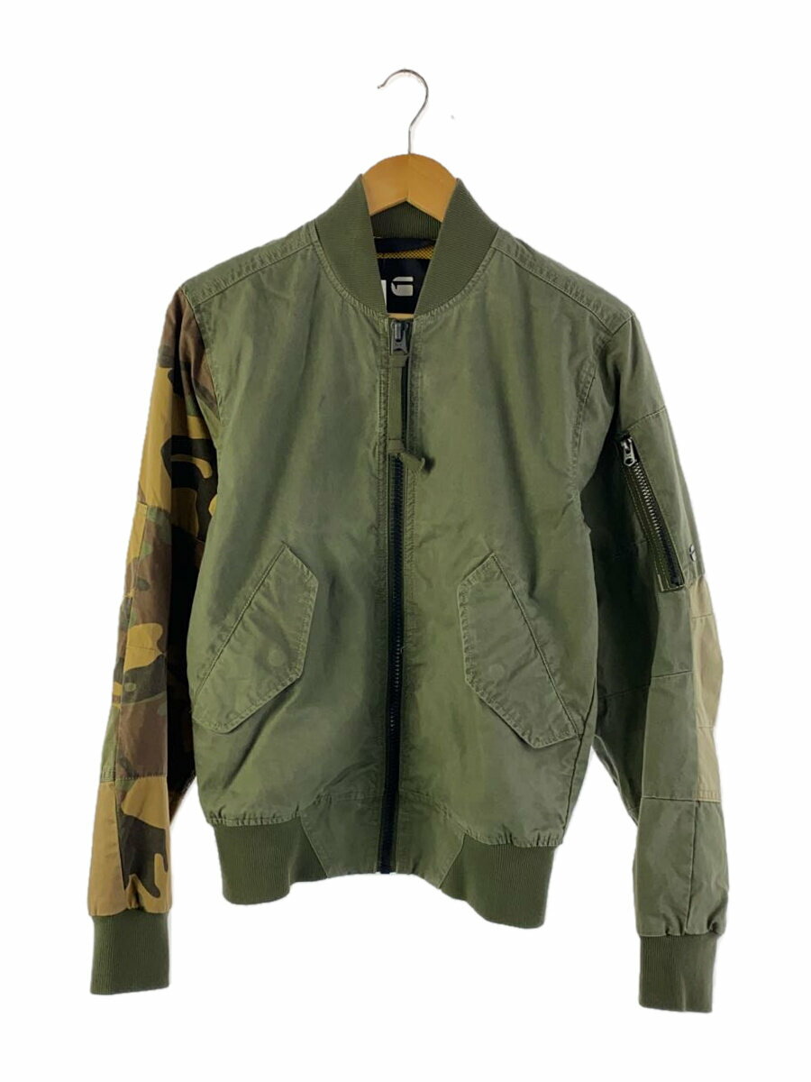 【中古】G-STAR RAW◆ブルゾン/XXS/コットン/KHK/袖切り替え【メンズウェア】