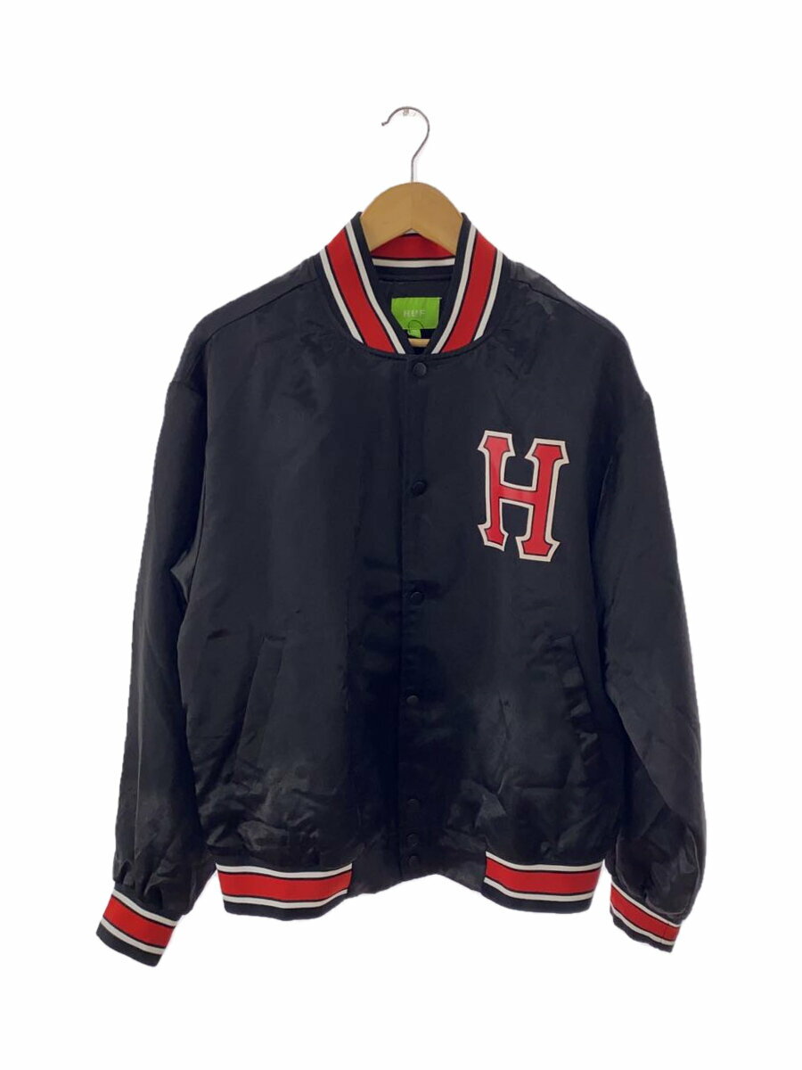 【中古】HUF◆スタジャン/--/ポリエステル/BLK【メンズウェア】