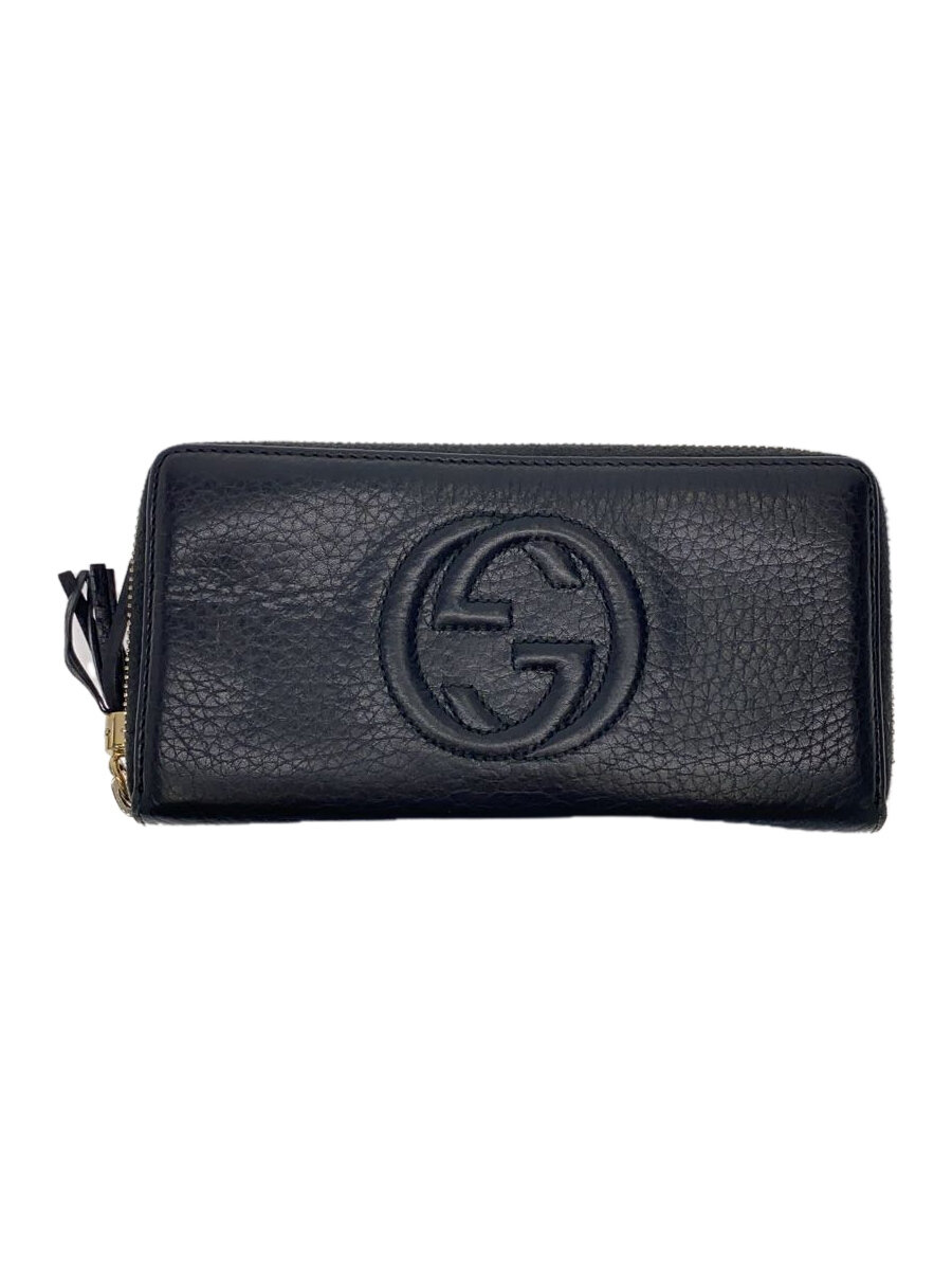 【中古】GUCCI◆長サイフ_ソーホー/レザー/BLK/レディース//【服飾雑貨他】