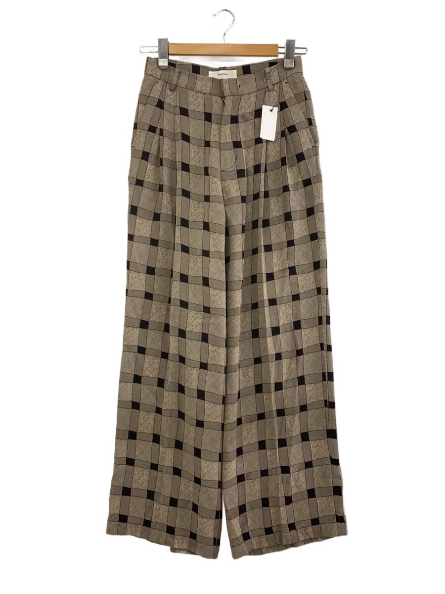 【中古】TODAYFUL◆Checkjacquard Tuck Trousers/ワイドパンツ/38/ポリエステル/マルチカラー/チェック//【レディースウェア】