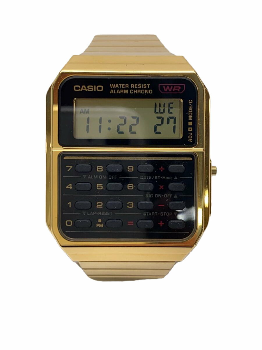 【中古】CASIO◆腕時計/デジタル/--/BLK/GLD/CA-500WE【服飾雑貨他】