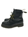 【中古】Dr.Martens◆ブーツ/UK8/BLK/レザー/ロゴシューレス/8ホール【シューズ】