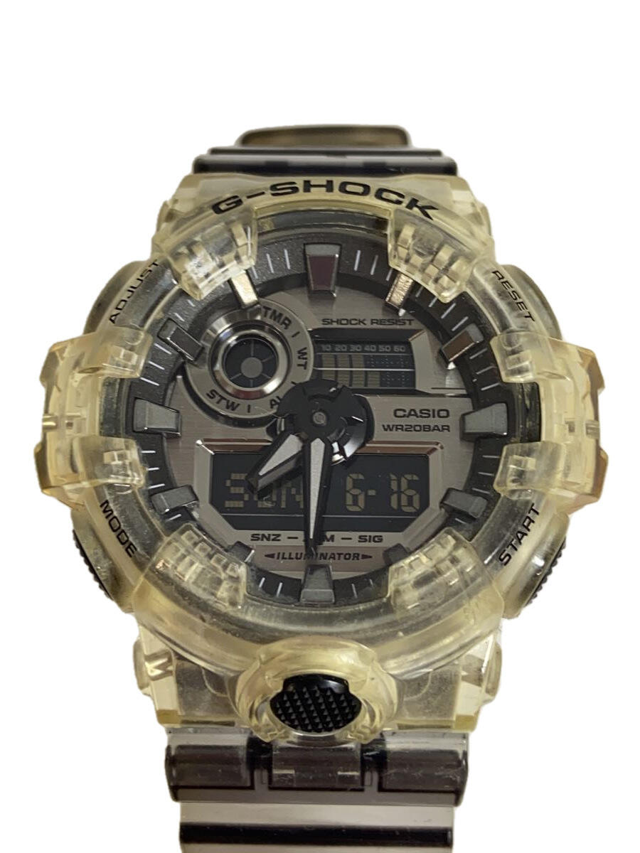 【中古】CASIO◆クォーツ腕時計・G-SHOCK/デジアナ/ラバー/SLV/CLR【服飾雑貨他】