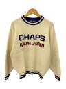 【中古】CHAPS RALPH LAUREN◆チャップスラルフローレン/ニット・セーター(厚手)/M/ウール/クリーム/無地【メンズウェア】