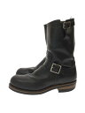 【中古】RED WING◆エンジニアブーツ/ブーツ/UK7/ブラック/黒/レザー/PT99/2268【シューズ】