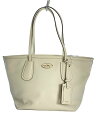 【中古】COACH◆ハンドバッグ/レザー/CRM/無地【バッグ】