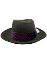 【中古】WACKO MARIA◆東京HAT ROCKERS/ストローハット/M/BLK/無地/メンズ【服飾雑貨他】