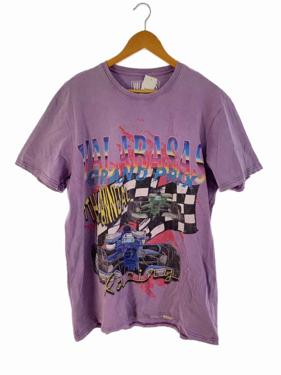 【中古】VALABASAS◆Tシャツ/L/コットン/パープル/無地【メンズウェア】
