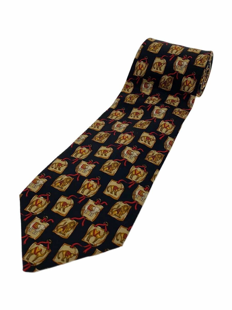 【中古】Salvatore Ferragamo◆ネクタイ/シルク/BLK/アニマル/メンズ【服飾雑貨他】