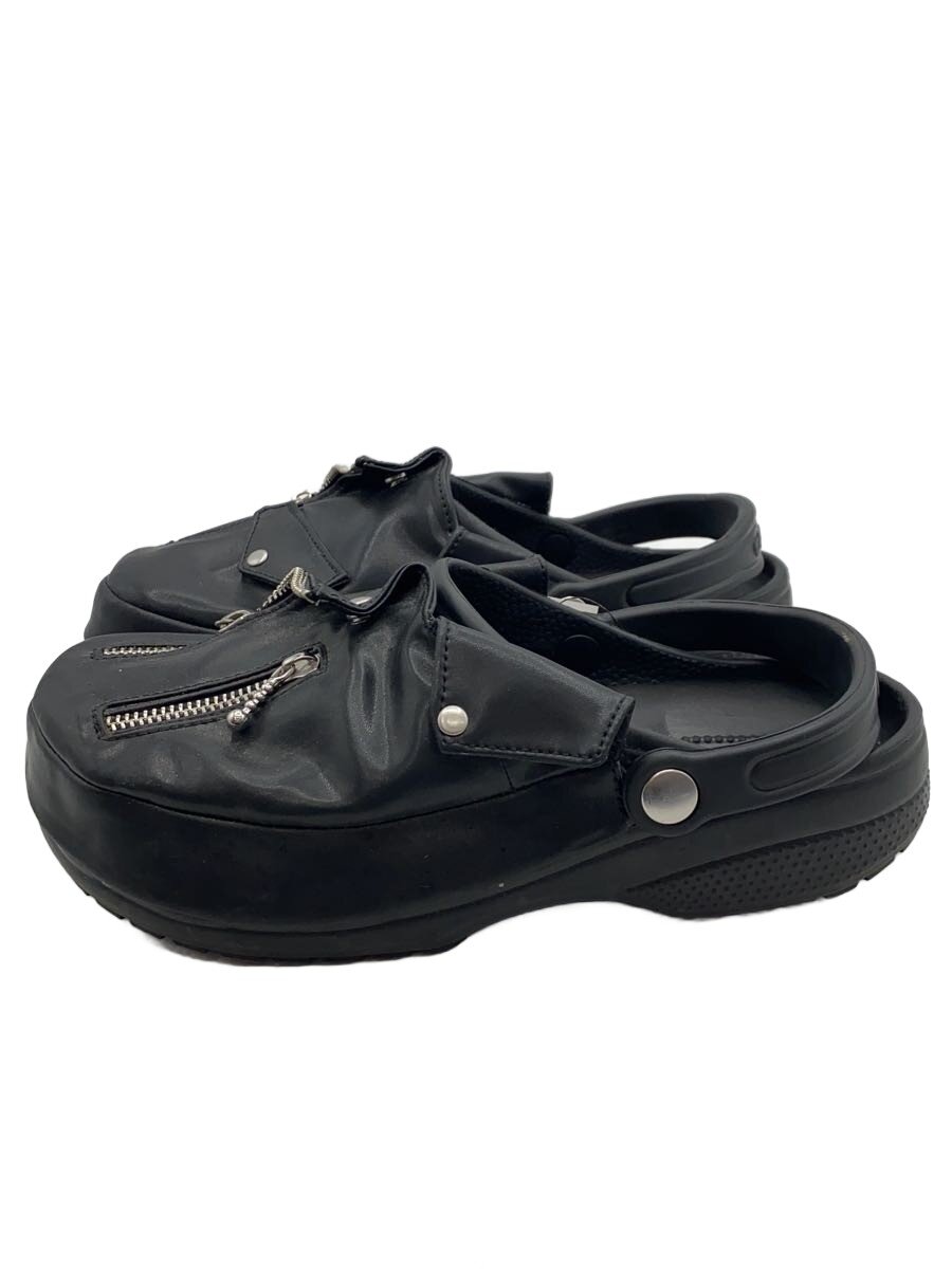 Crocs - 【中古】crocs◆24AW BEAMS別注Classic Clog/ライダース/サンダル/--/BLK/レザー/210582【シューズ】