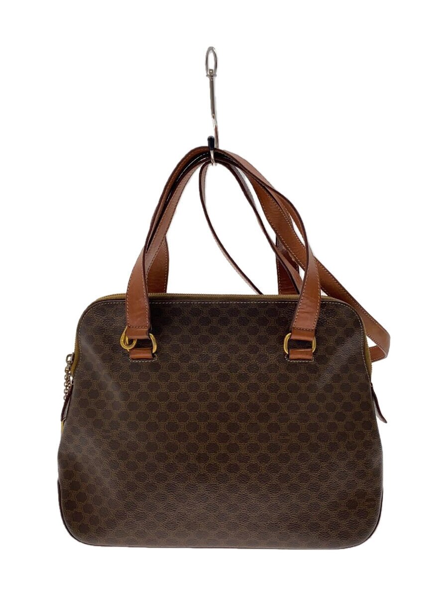 【中古】CELINE◆トートバッグ/PVC/BRW/ショルダーバッグ/マカダム/【バッグ】