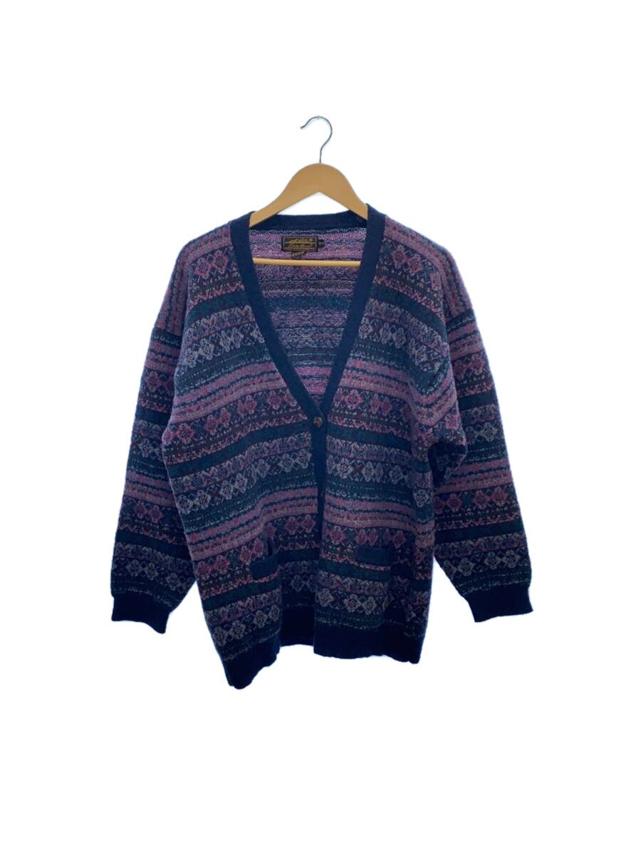 Rakuten - 【中古】EDDIE BAUER◆カーディガン(厚手)/XL/ウール/PUP/総柄【メンズウェア】