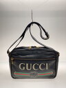 【中古】GUCCI◆ショルダーバッグ/レザー/BLK/無地/523589 213317/ヴィンテージロゴ【バッグ】