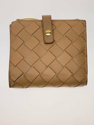 【中古】BOTTEGA VENETA◆2つ折り財布/レザー/BEG/レディース/60070【服飾雑貨他】 【中古】BOTTEGA VENETA◆2つ折り財布/レザー/BEG/レディース/60070【服飾雑貨他】