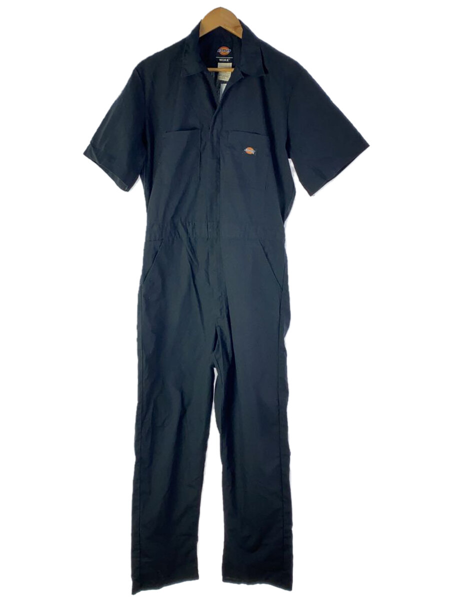 【中古】DICKIES◆オーバーオール/M/コットン/BLK/半袖//【メンズウェア】