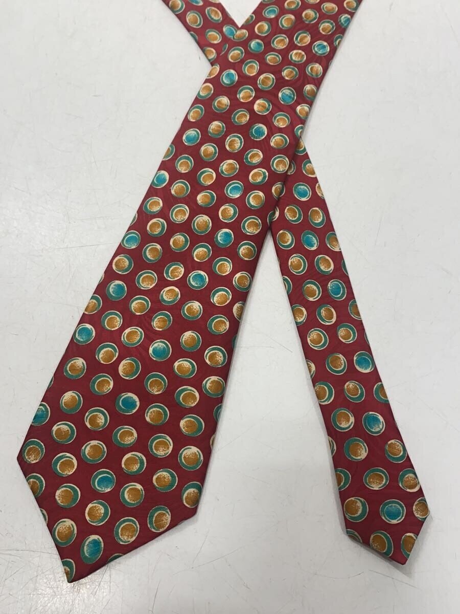 【中古】YVES SAINT LAURENT◆ネクタイ/シルク/RED/総柄/メンズ【服飾雑貨他】