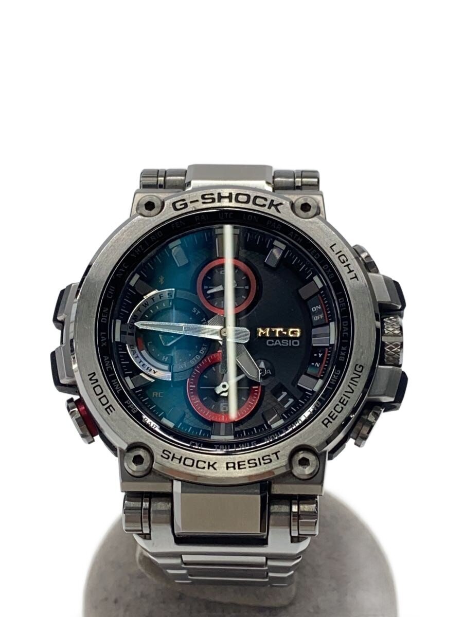 【中古】CASIO◆ソーラー腕時計・G-SHOCK/アナログ/SLV/SLV【服飾雑貨他】