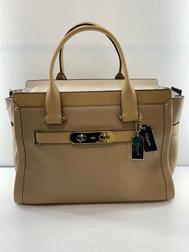 【中古】COACH◆ハンドバッグ/--/BEG/無地/スワッガー/2WAY/汚れ有り/カバン【バッグ】 【中古】COACH◆ハンドバッグ/--/BEG/無地/スワッガー/2WAY/汚れ有り/カバン【バッグ】
