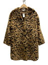 【中古】MOUSSY◆FAUX FUR A LINE/コート/FREE/ファー/BRW/レオパード【レディースウェア】
