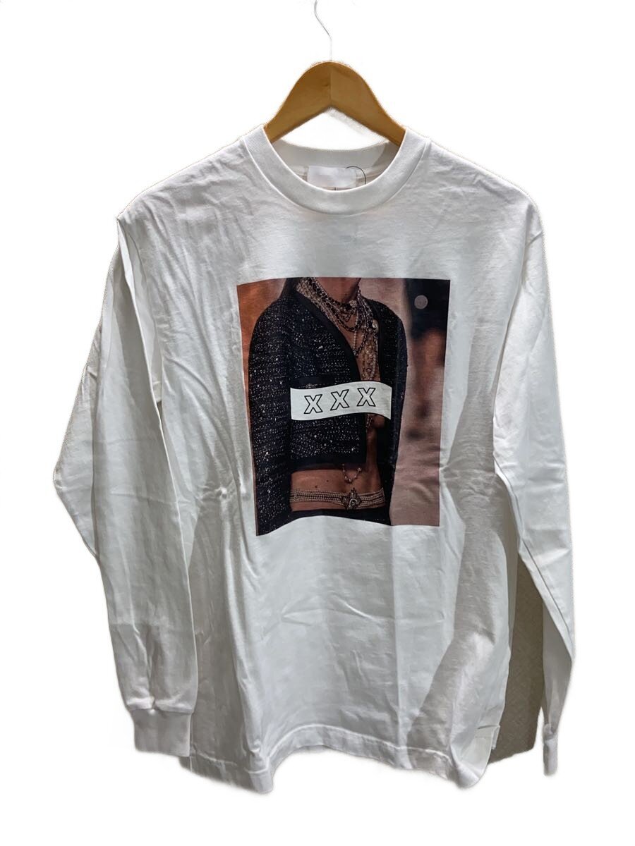 【中古】GOD SELECTION XXX◆長袖Tシャツ/S/コットン/WHT/プリント【メンズウェア】