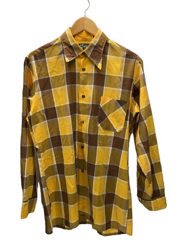 【中古】長袖シャツ/--/--/YLW/チェック//【メンズウェア】 【中古】長袖シャツ/--/--/YLW/チェック//【メンズウェア】