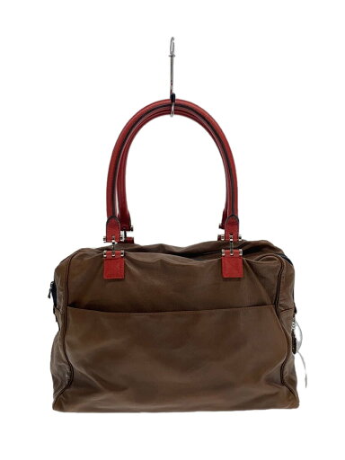 【中古】LANVIN◆バッグ/レザー/BRW/無地【バッグ】 【中古】LANVIN◆バッグ/レザー/BRW/無地【バッグ】