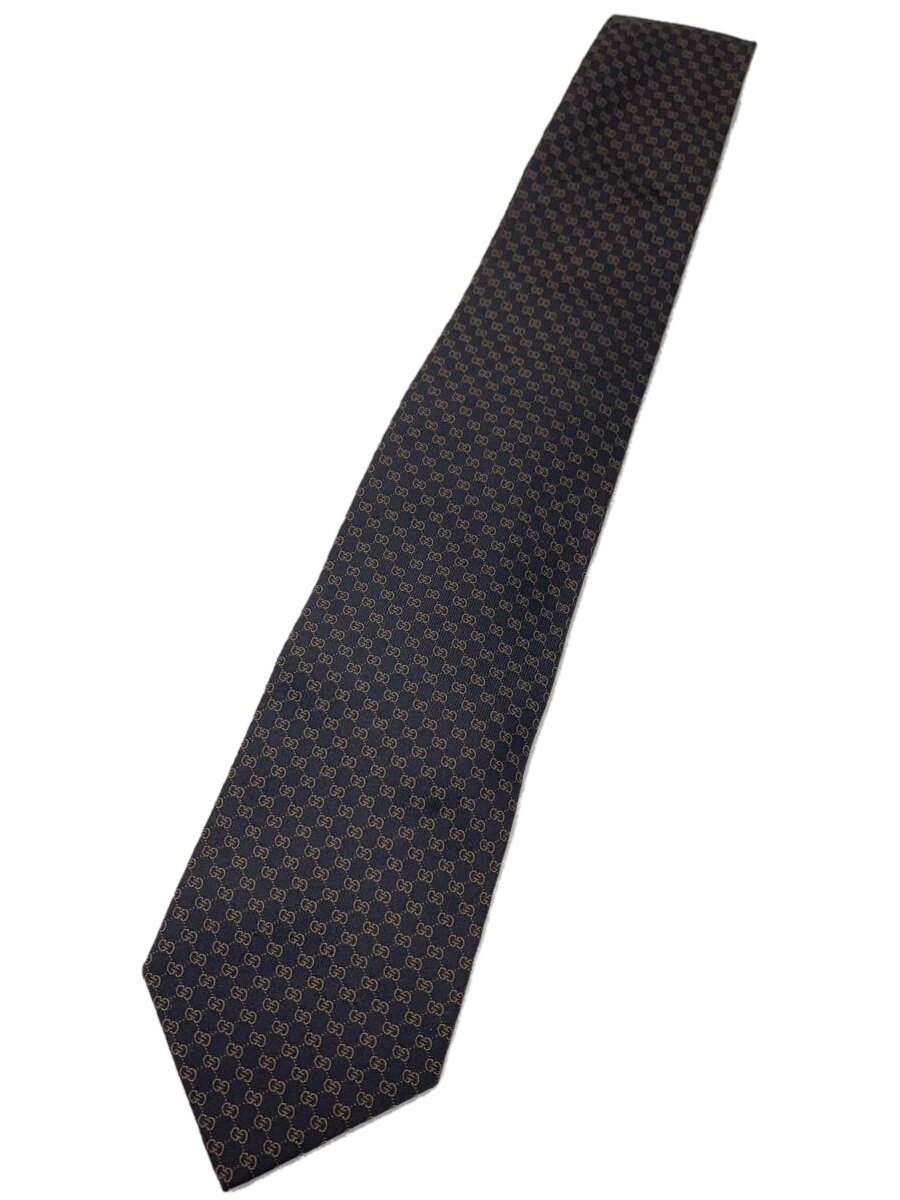 【中古】GUCCI◆ネクタイ/シルク/BLK/�