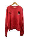 【中古】OFF-WHITE◆モナリザ/スウェット/L/コットン/RED/OMBA035S19003005/袖汚れ有【メンズウェア】