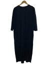 【中古】ENFOLD◆半袖ワンピース/36/コットン/BLK/無地/300CA283-1550【レディースウェア】